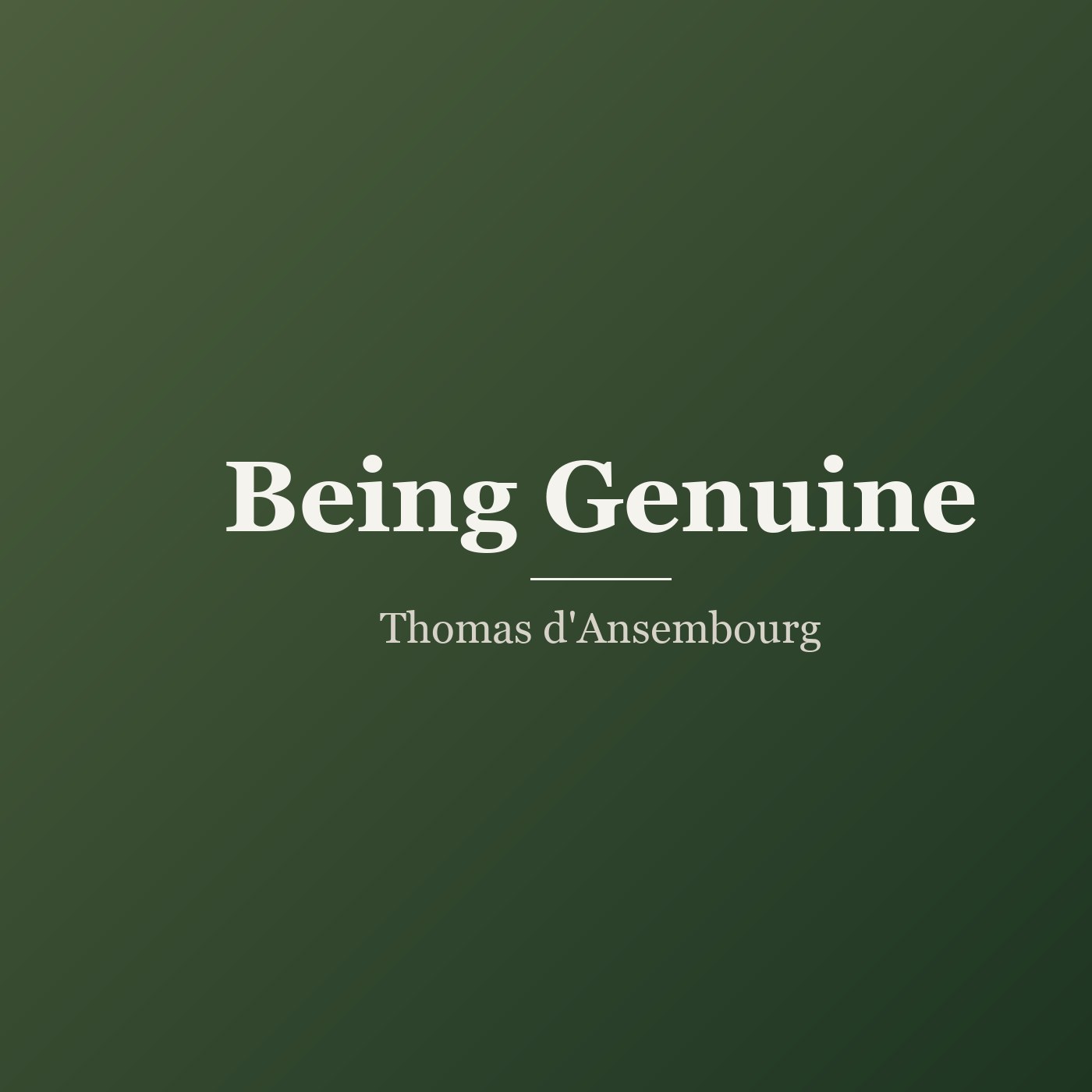 Being Genuine cover
