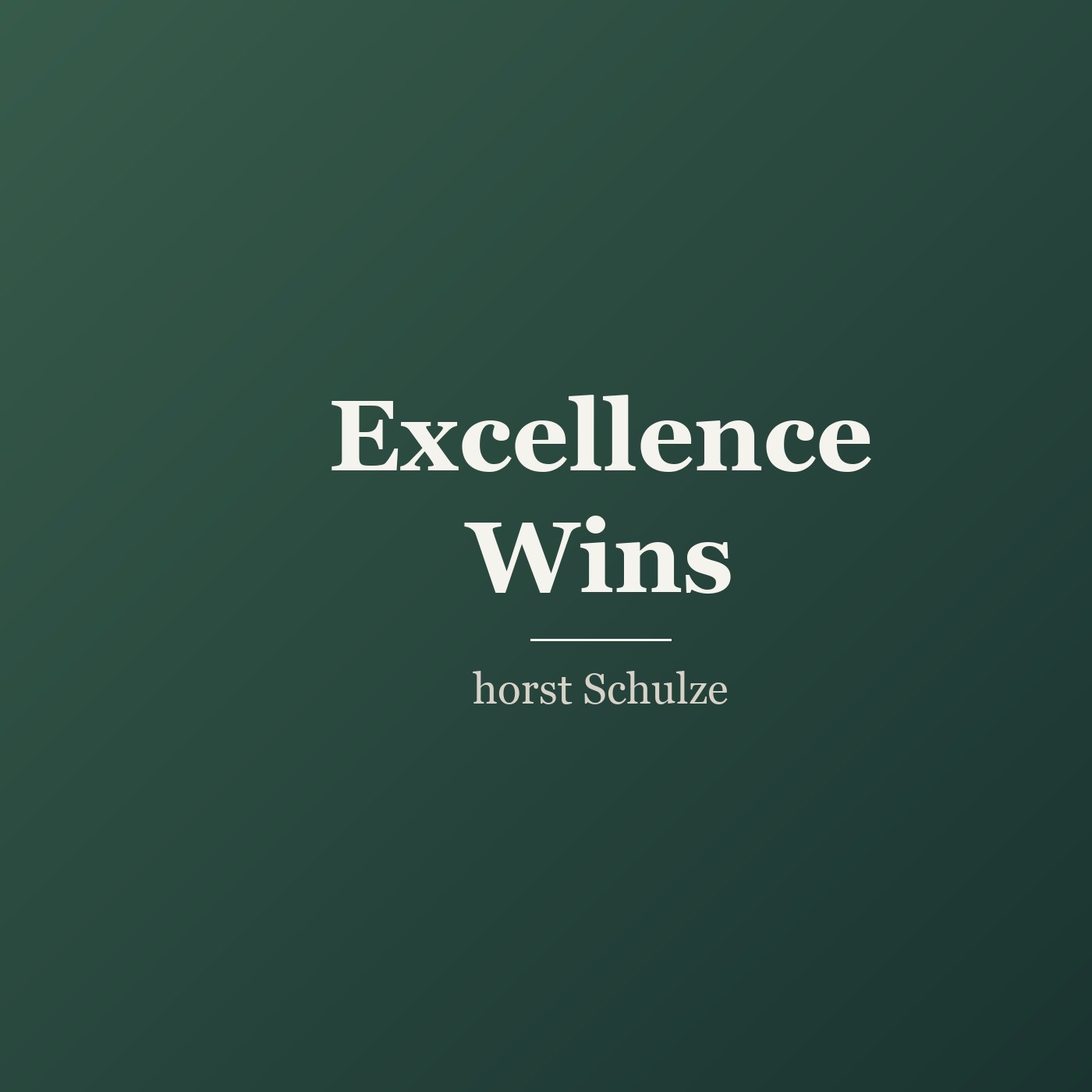 Excellence Wins cover