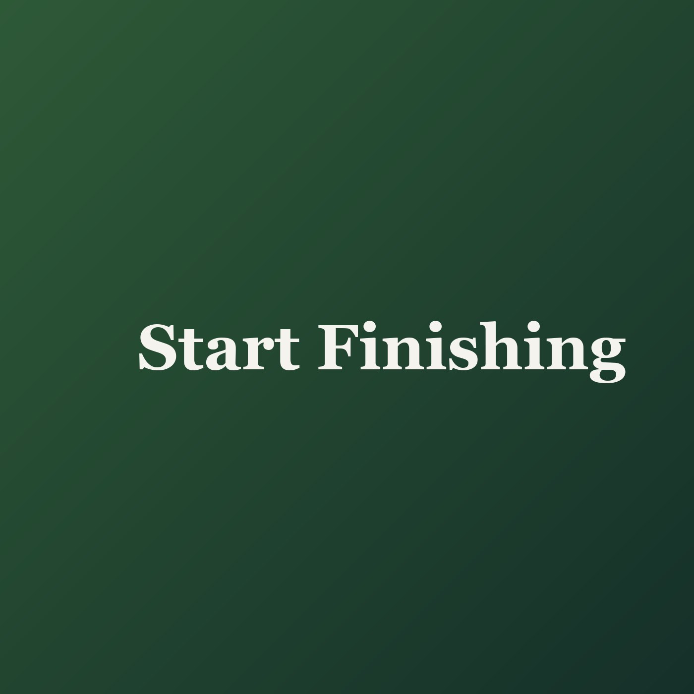 Start Finishing cover