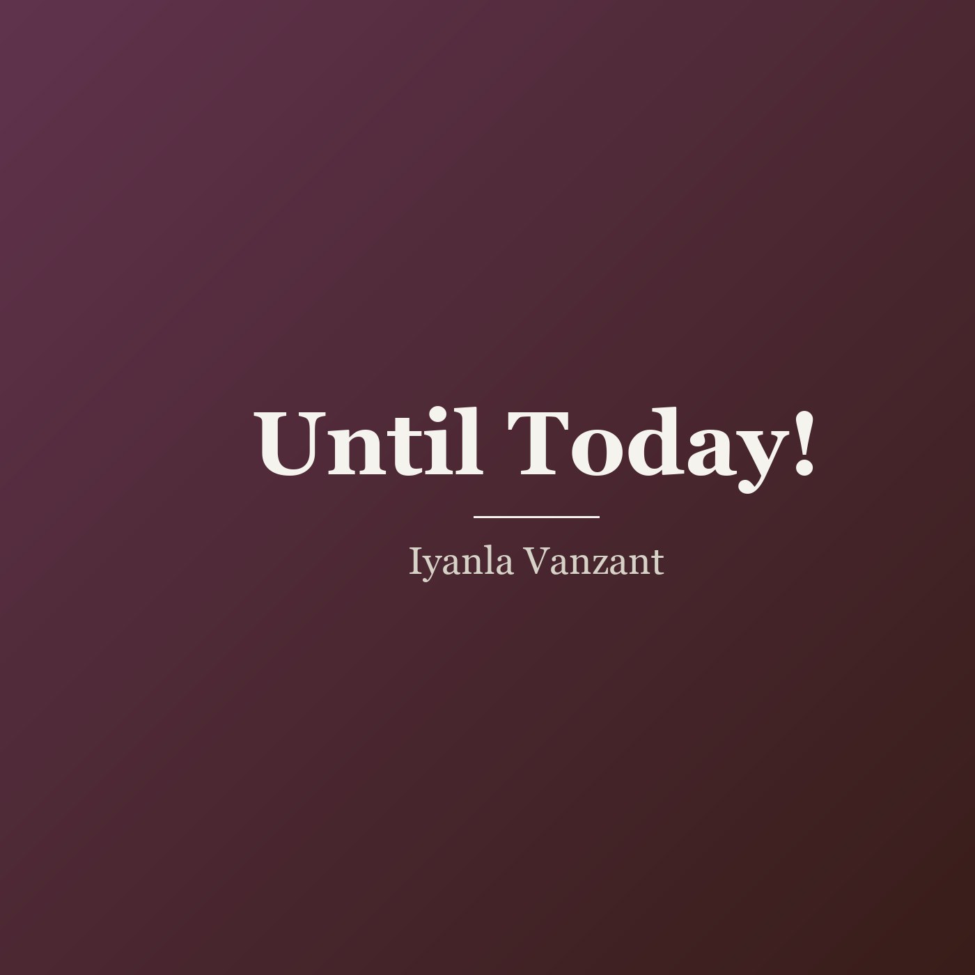 Until Today! cover