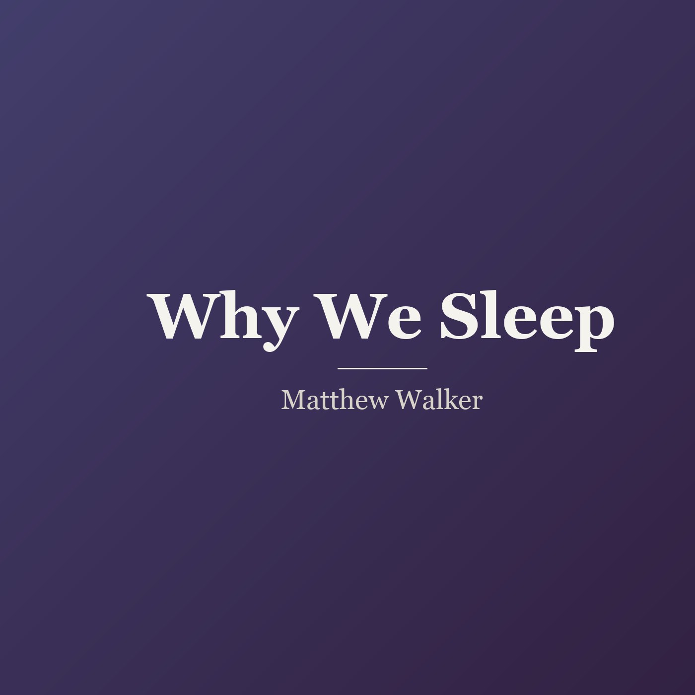 Why We Sleep cover